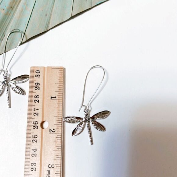 Bohemian dragonfly earrings in silver #580 - Picture 4 of 5